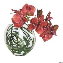 Vickerman 9.8" Pink Butterfly Orchid In Glass Pot