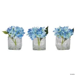 Vickerman Artificial 5" Blue Hydrangea in Cube