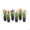Vickerman Assorted 10" Potted Tulips in 3"x3" Black Nursery Pot - 6 Pc. -Party Decorations Sales Shop vickerman assorted 10 potted tulips in 3x3 black nursery pot 6 pc 13938331