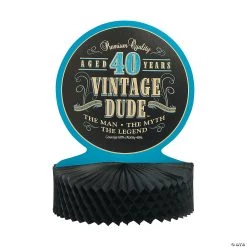 Vintage Dude 40th Birthday Centerpiece