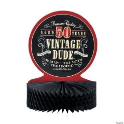 Vintage Dude 50th Birthday Centerpiece