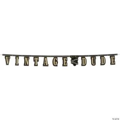 Vintage Dude Birthday Jointed Banner