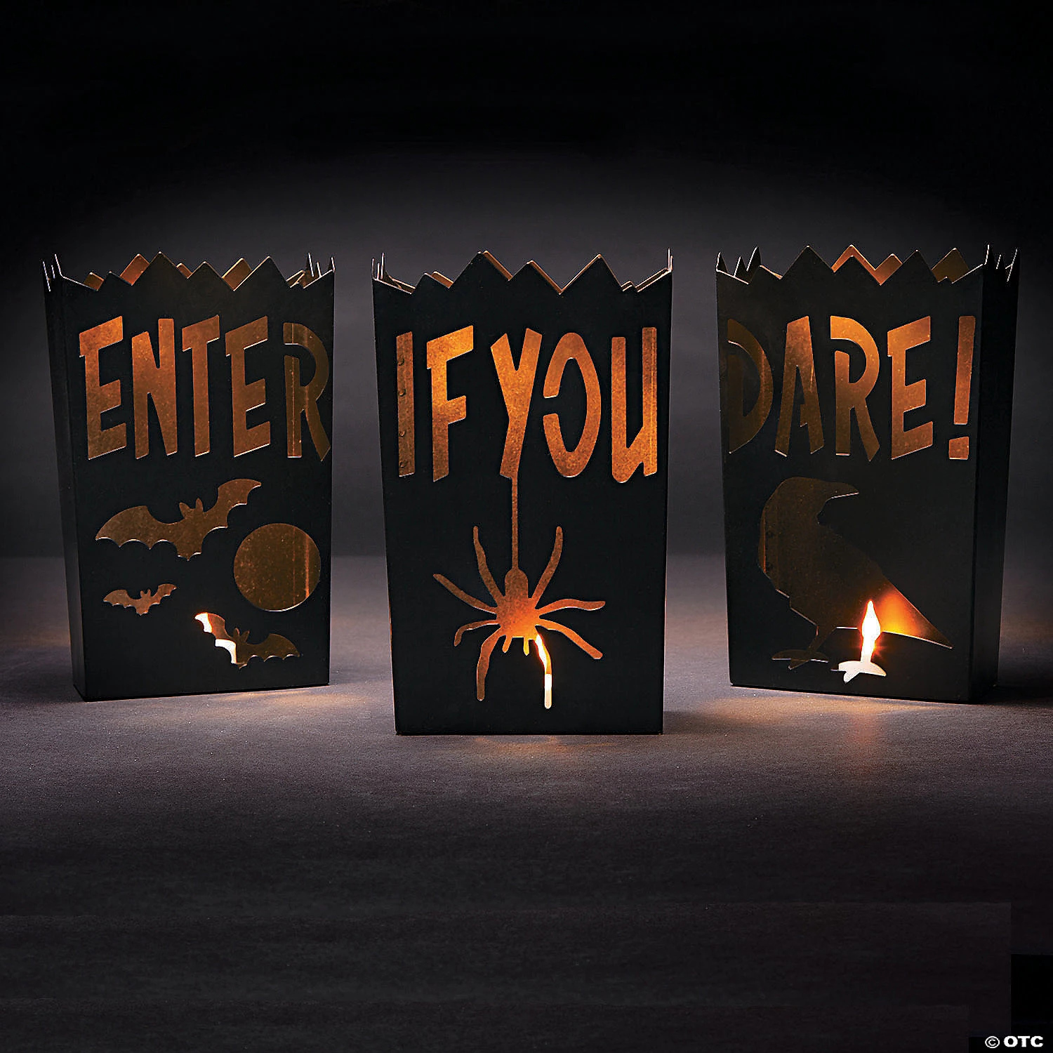 Vintage Metal Luminary Halloween Decorations - 3 Pc. 5 Vintage Metal Luminary Halloween Decorations - 3 Pc. - Image 3
