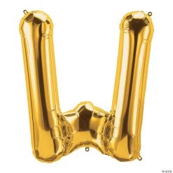 W Gold Letter 34" Mylar Balloon
