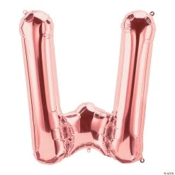 W Rose Gold Letter 34" Mylar Balloon