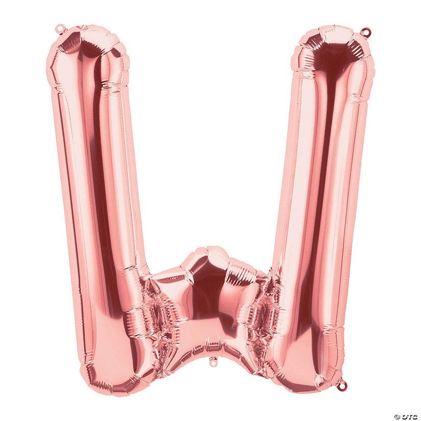 W Rose Gold Letter 34" Mylar Balloon 3 W Rose Gold Letter 34" Mylar Balloon
