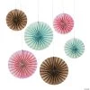 Watercolor Rainbow Hanging Fans - 6 Pc. -Party Decorations Sales Shop watercolor rainbow hanging fans 6 pc 13784810
