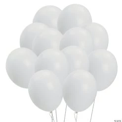 White 11" Latex Balloons - 12 Pc.