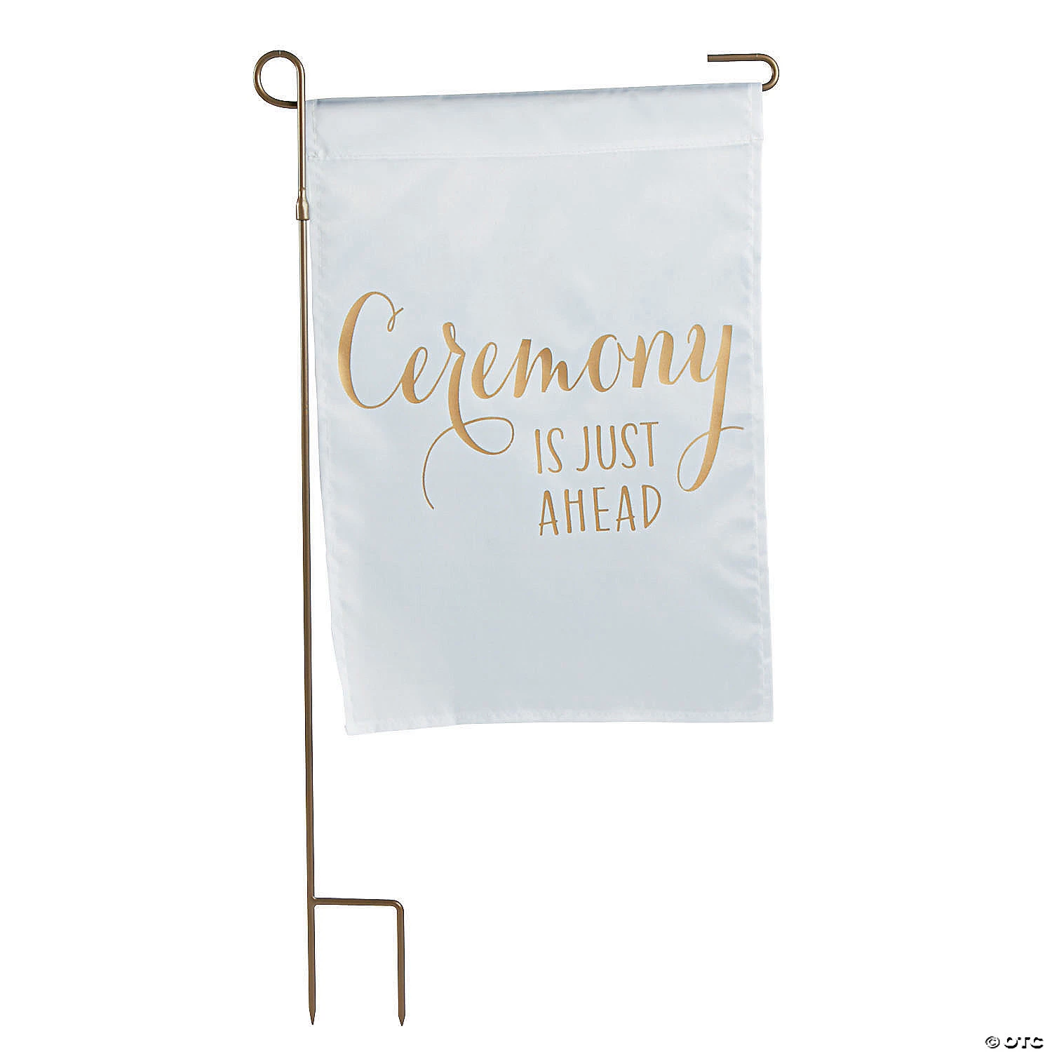 White & Gold Ceremony Yard Flag with Stake - 13" x 18 1/2" 4 White & Gold Ceremony Yard Flag with Stake - 13" x 18 1/2" - Image 2