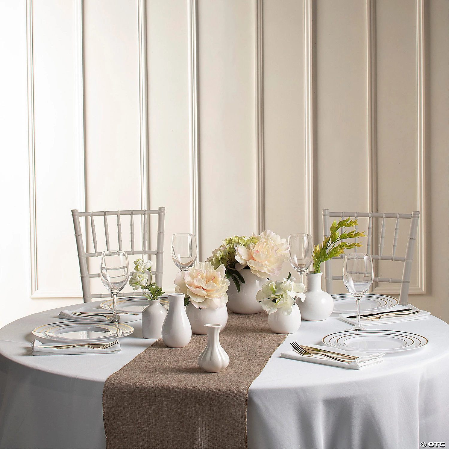 White Ceramic Planter Vase Set - 3 Pc. 4 White Ceramic Planter Vase Set - 3 Pc. - Image 2