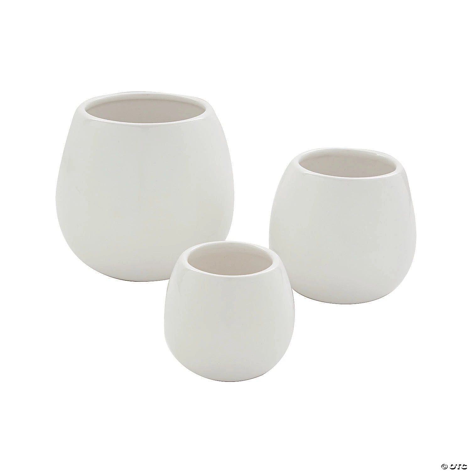 White Ceramic Planter Vase Set - 3 Pc. 3 White Ceramic Planter Vase Set - 3 Pc.