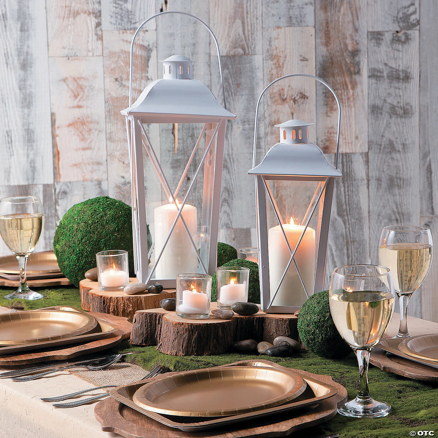 White Lantern Set - 2 Pc. 4 White Lantern Set - 2 Pc. - Image 2