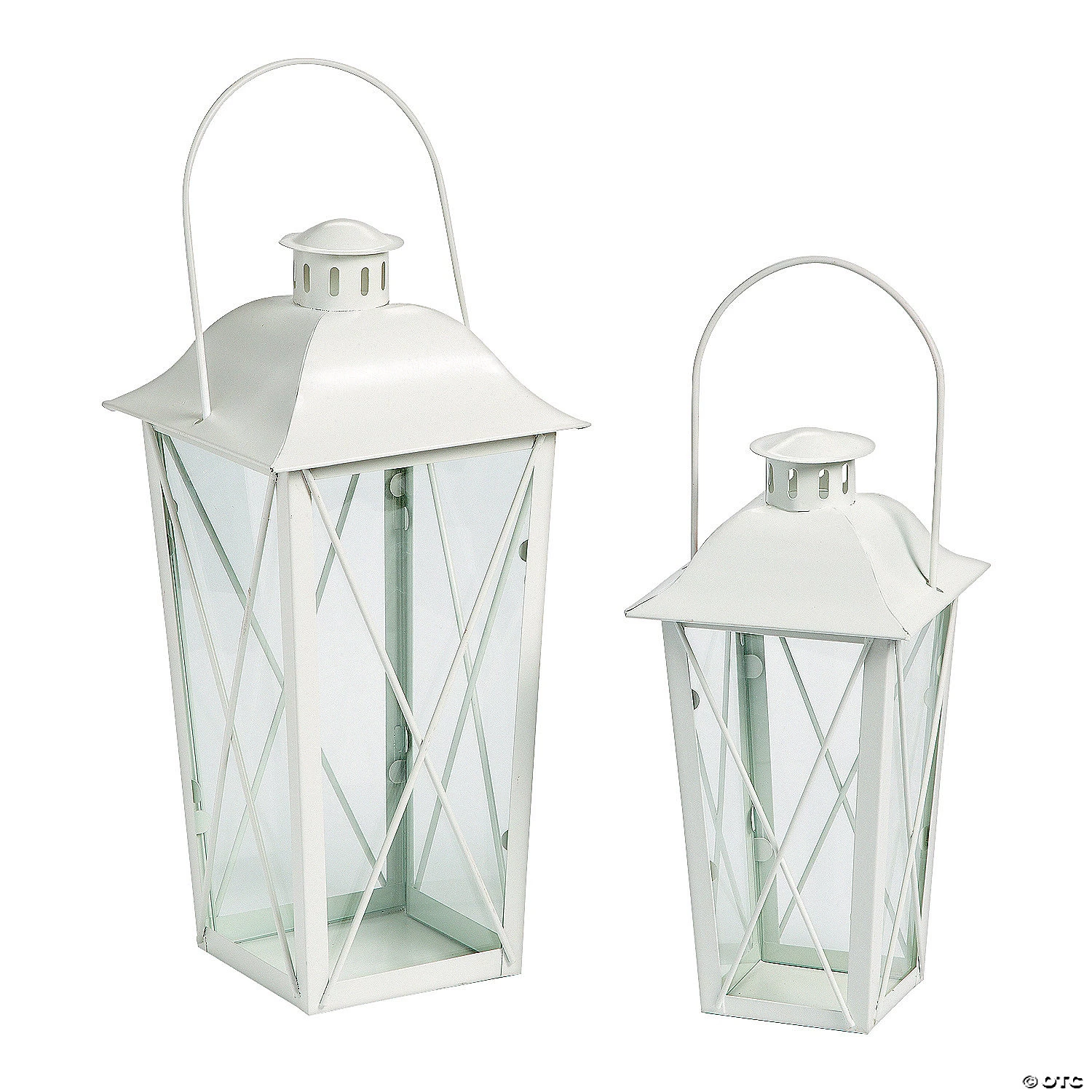 White Lantern Set - 2 Pc. 3 White Lantern Set - 2 Pc.