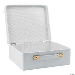 White Mini Suitcase Centerpiece -Party Decorations Sales Shop white mini suitcase centerpiece13737200 a01