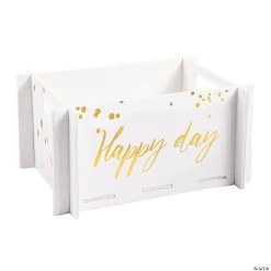 White with Gold Foil Accents Foam Crate