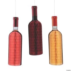 Wine Bottle-Shaped Hanging Décor - 3 Pc.