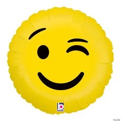 Wink Emoji 18" Mylar Balloon