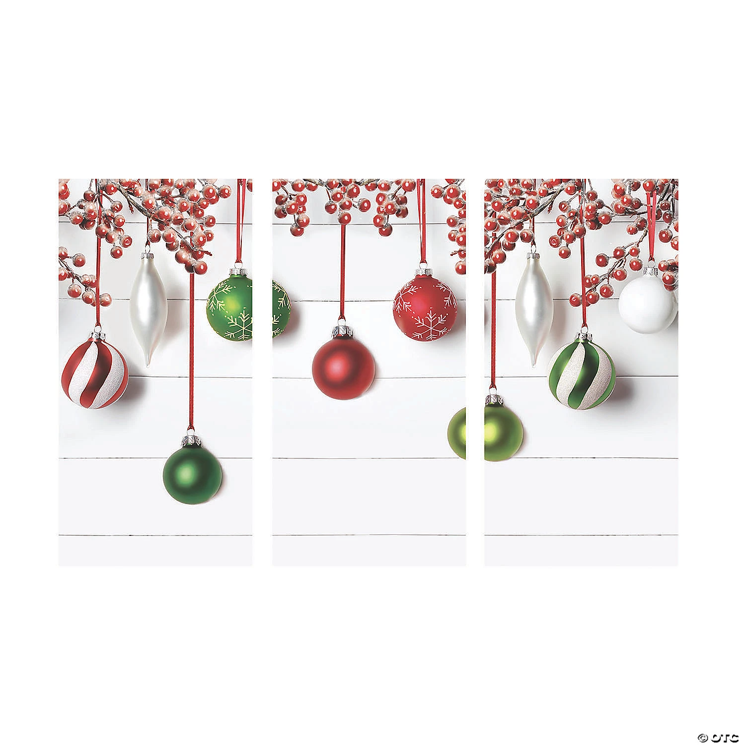Winter Ornaments Backdrop Banner - 3 Pc. 4 Winter Ornaments Backdrop Banner - 3 Pc. - Image 2