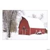 Winter Red Barn Backdrop - 3 Pc.