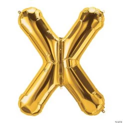 X Gold Letter 34" Mylar Balloon