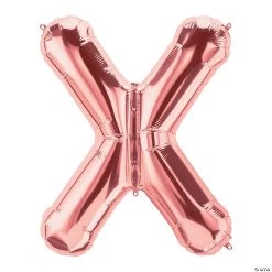 X Rose Gold Letter 34" Mylar Balloon
