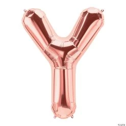 Y Rose Gold Letter 34" Mylar Balloon