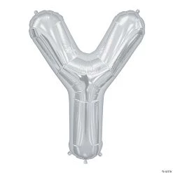 “Y” Silver Letter 34" Mylar Balloon