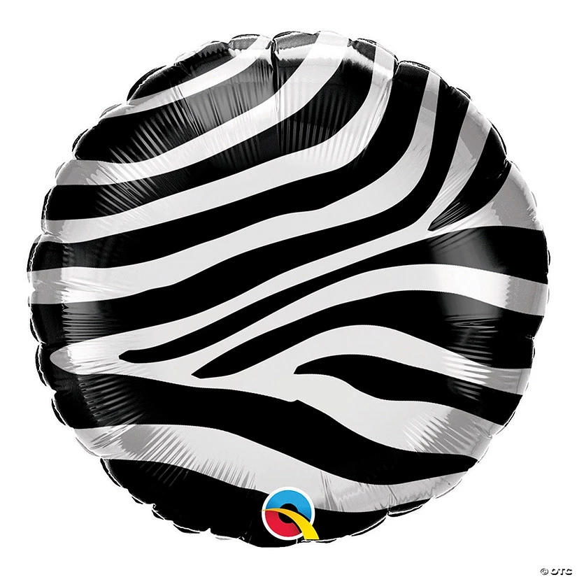 Zebra Stripes 18" Mylar Balloon 3 Zebra Stripes 18" Mylar Balloon
