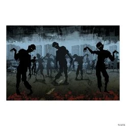 Zombies Backdrop Halloween Decoration - 3 Pc.
