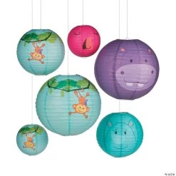Zoo Party Paper Lanterns - 6 Pc.